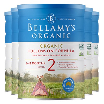 【澳洲直邮】bellamy's有机婴儿奶粉贝拉米2段 6桶一箱（澳洲直邮 一定需要提供身份证号 无身份证号发不了货）
